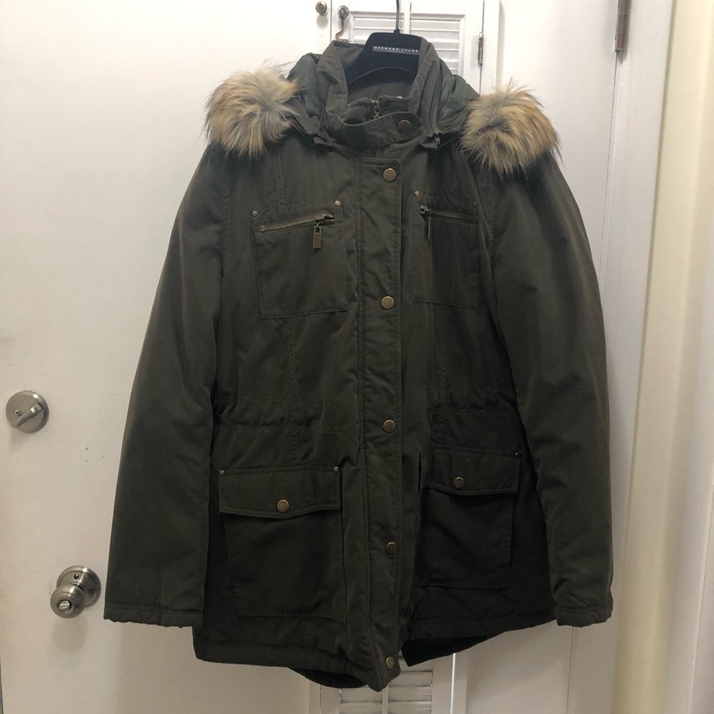 Rachel Roy Army Green Jacket Size XL VEUC